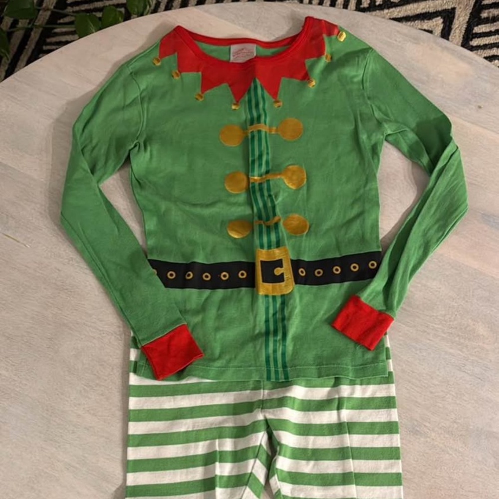 Kids Christmas Elf 2Piece Pajama Set